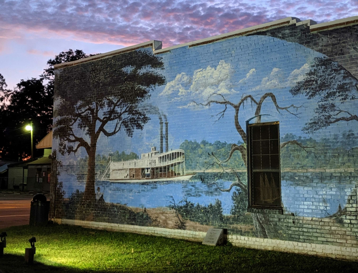 Image of the Chattahoochee Mural painting of a steamboat.