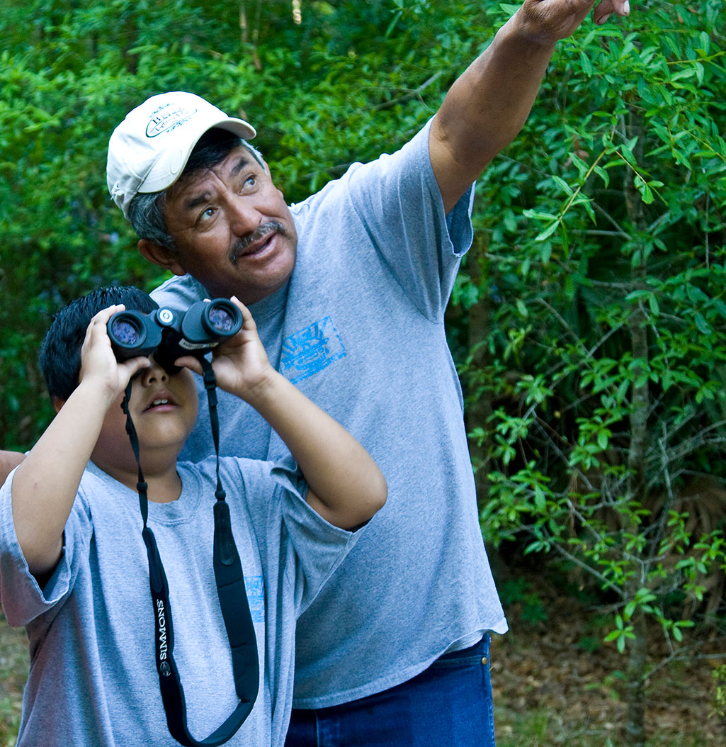 Image of people watching birds with binoculars