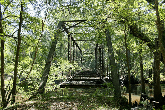 Image of Bellamy Bridge in the spring.