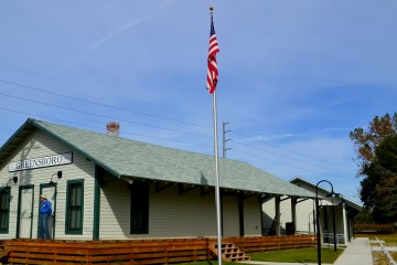 Image of the Greensboro train depot.