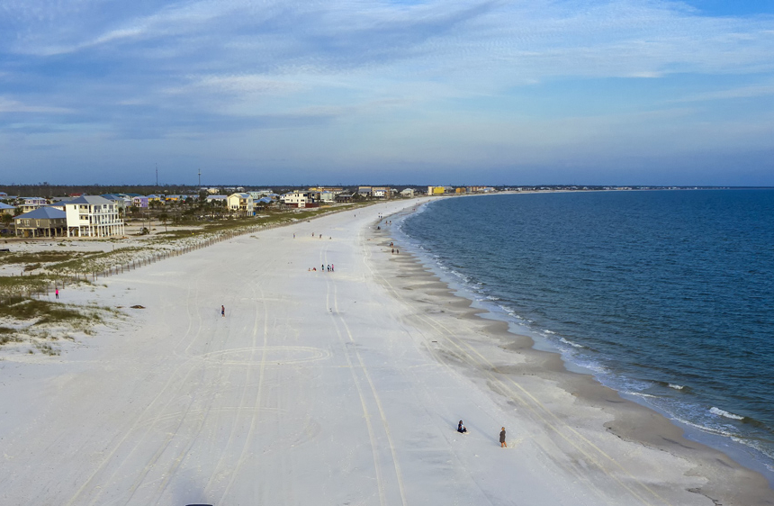 An aerial image of Mexico Beach.